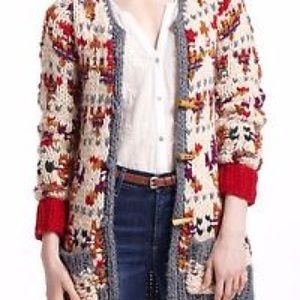Anthropologie - Chunky Toggle Button Cardigan XL